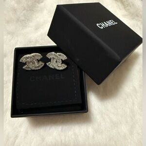 Stunning Crystal CC Stud Earrings